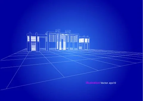 Building structure abstract,  3d illustration, vector Stock Illustration