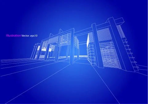Building structure abstract,  3d illustration, vector 스톡 일러스트