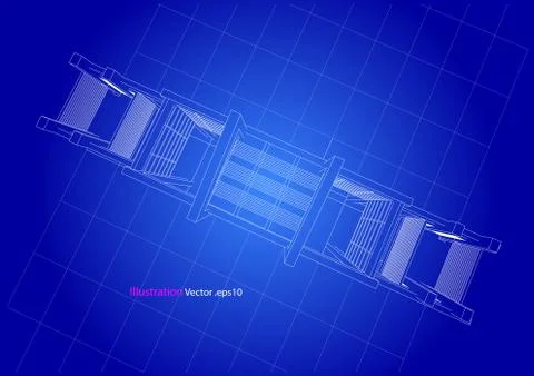 Building structure abstract,  3d illustration, vector Stock Illustration