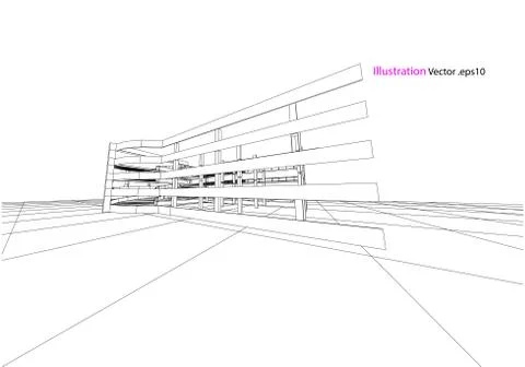 Building structure abstract,  3d illustration, vector Stock Illustration