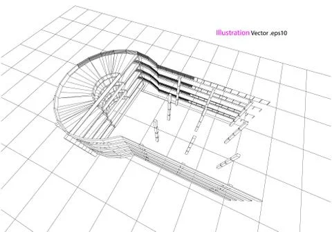 Building structure abstract,  3d illustration, vector Stock Illustration