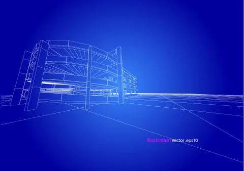 Building structure abstract,  3d illustration, vector 스톡 일러스트