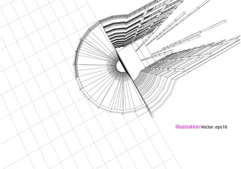 Building structure abstract,  3d illustration, vector Illustrazione stock