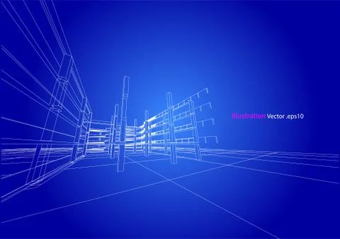 Building structure abstract,  3d illustration, vector 스톡 일러스트