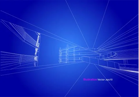 Building structure abstract,  3d illustration, vector Stock Illustration