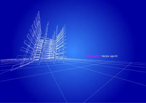 Building structure abstract,  3d illustration, vector Stock Illustration