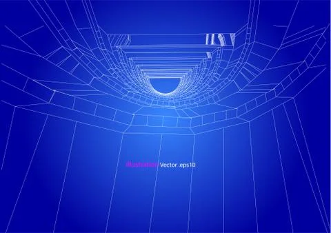 Building structure abstract,  3d illustration, vector Stock Illustration