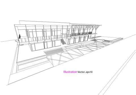 Building structure abstract,  3d illustration, vector Stock Illustration