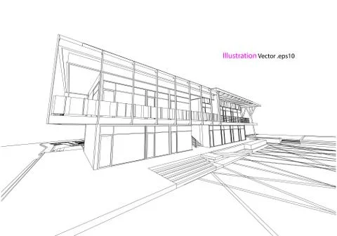Building structure abstract,  3d illustration, vector Stock Illustration