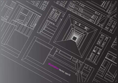 Building structure abstract,  3d illustration, vector Stock Illustration