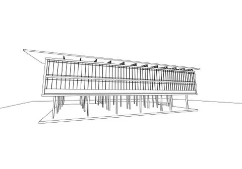 Building structure abstract,  3d illustration, vector Illustrazione stock