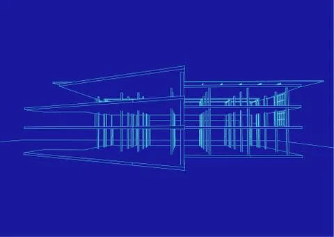 Building structure abstract,  3d illustration, vector Stock Illustration