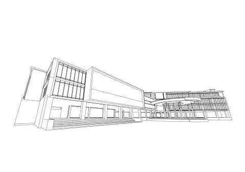 Building structure abstract,  3d illustration, vector Stock Illustration
