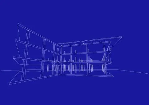 Building structure abstract,  3d illustration, vector Stock Illustration