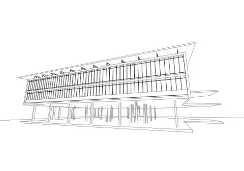 Building structure abstract,  3d illustration, vector Stock Illustration