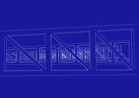 Building structure abstract,  3d illustration, vector Stock Illustration