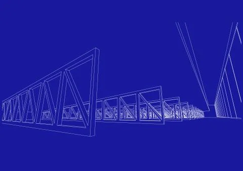 Building structure abstract,  3d illustration, vector Stock Illustration