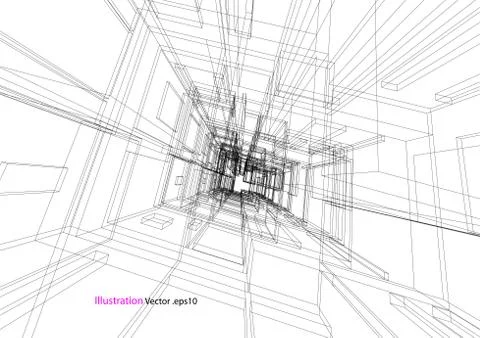 Building structure abstract,  3d illustration, vector 스톡 일러스트