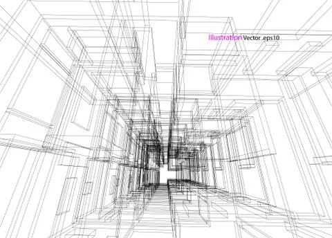 Building structure abstract,  3d illustration, vector 스톡 일러스트