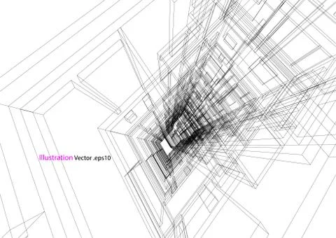 Building structure abstract,  3d illustration, vector Stock Illustration