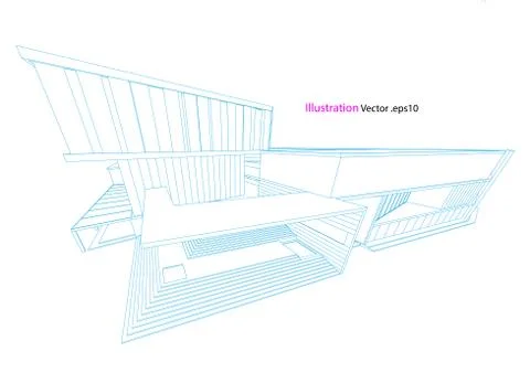 Building structure abstract,  3d illustration, vector Stock Illustration