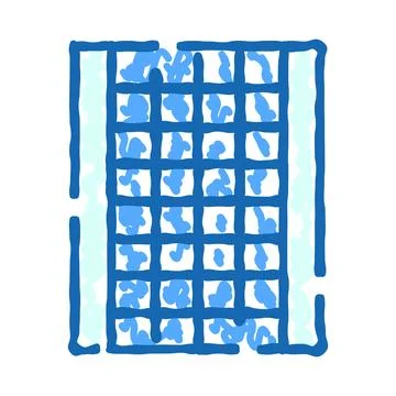 Building structure with abstract blue window reflections Stock Illustration
