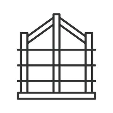 Building structure and architectural framework icon in line design. Structure Stock Illustration