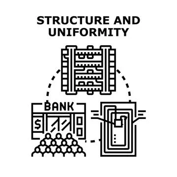 Building structure and uniformity in banking systems Stock Illustration