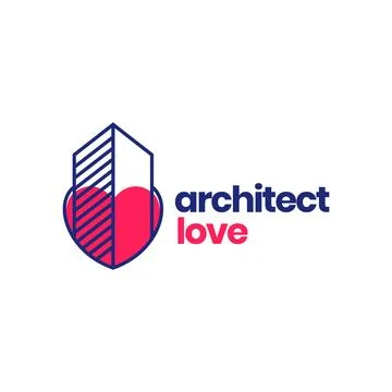 Building structure architect love abstract minimalist logo design icon vect.. Ilustración de archivo