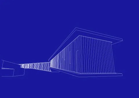 Building structure architecture abstract drawing, 3d illustration 스톡 일러스트