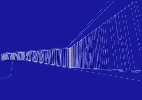 Building structure architecture abstract drawing, 3d illustration 스톡 일러스트