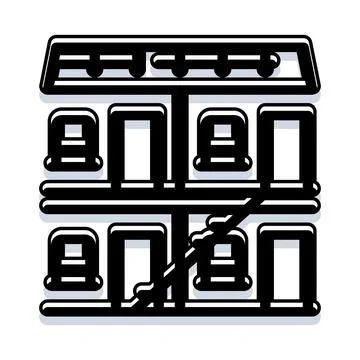 Building structure with broken stairs icon design Stock Illustration