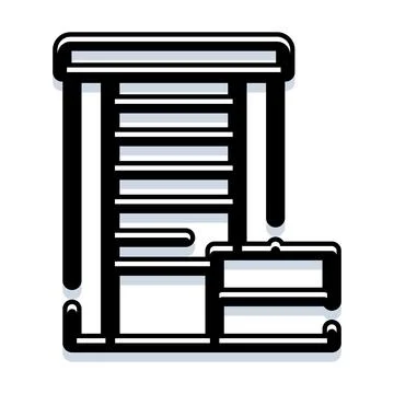 Building structure construction with scaffolding elements outline Stock Illustration