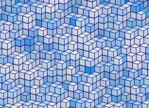 Building structure from cubes. Abstract architecture backgrounds Stock Illustration