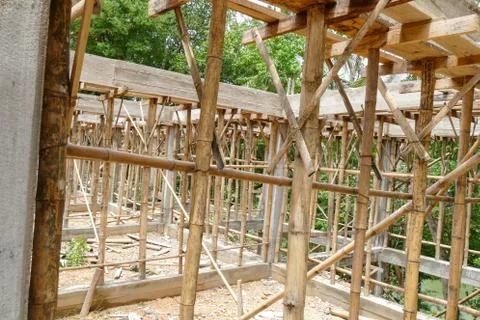 The building structure during construction Stock-Fotos