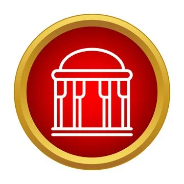 Building structure icon inside red gold circle Ilustración de archivo