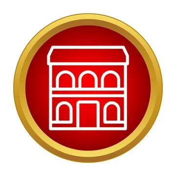 Building structure icon representing commerce and housing Ilustración de archivo
