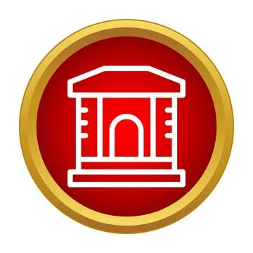 Building structure icon representing financial and governmental institutions Stock Illustration