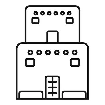Building structure line icon representing office architecture Ilustración de archivo