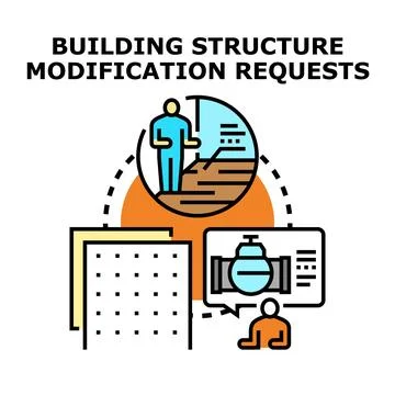 Building structure modification requests processing system Stock Illustration
