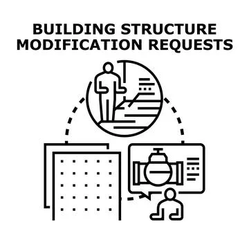 Building structure modification requests processing system Stock Illustration