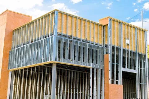Building structures made of steel with a solid strength Stock Photos