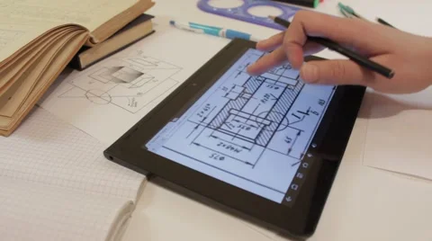 Building studying drawing Vídeo Stock 49993816