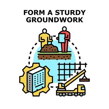 Building sturdy groundwork for successful construction projects Stock Illustration