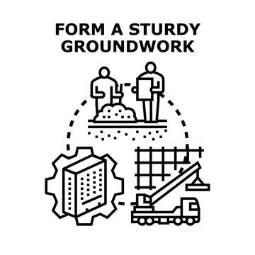 Building sturdy groundwork for successful construction projects イラスト素材