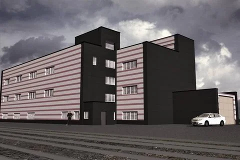 Building in the style of Constructivism Volume model of the building in th... Photos
