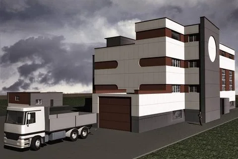 Building in the style of Constructivism Volume model of the building in th... Photos
