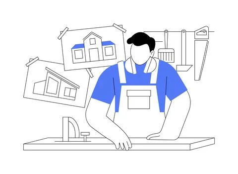 Building summer house abstract concept vector illustration. Ilustración de archivo