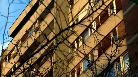 Building at sunset Stock Footage 10711563