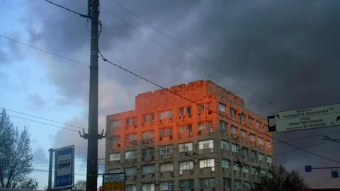 Building On a Sunset Stock Footage 242162604
